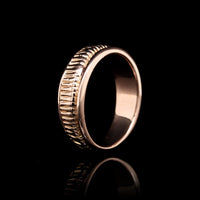 14K Rose Gold Estate Ribbed Band.