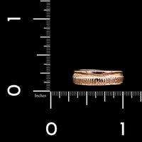 14K Rose Gold Estate Ribbed Band.