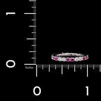 18K White Gold Estate Pink Sapphire and Diamond Eternity Band
