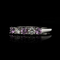 Platinum Estate Pink Sapphire and Diamond Band