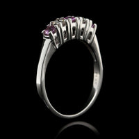 Platinum Estate Pink Sapphire and Diamond Band
