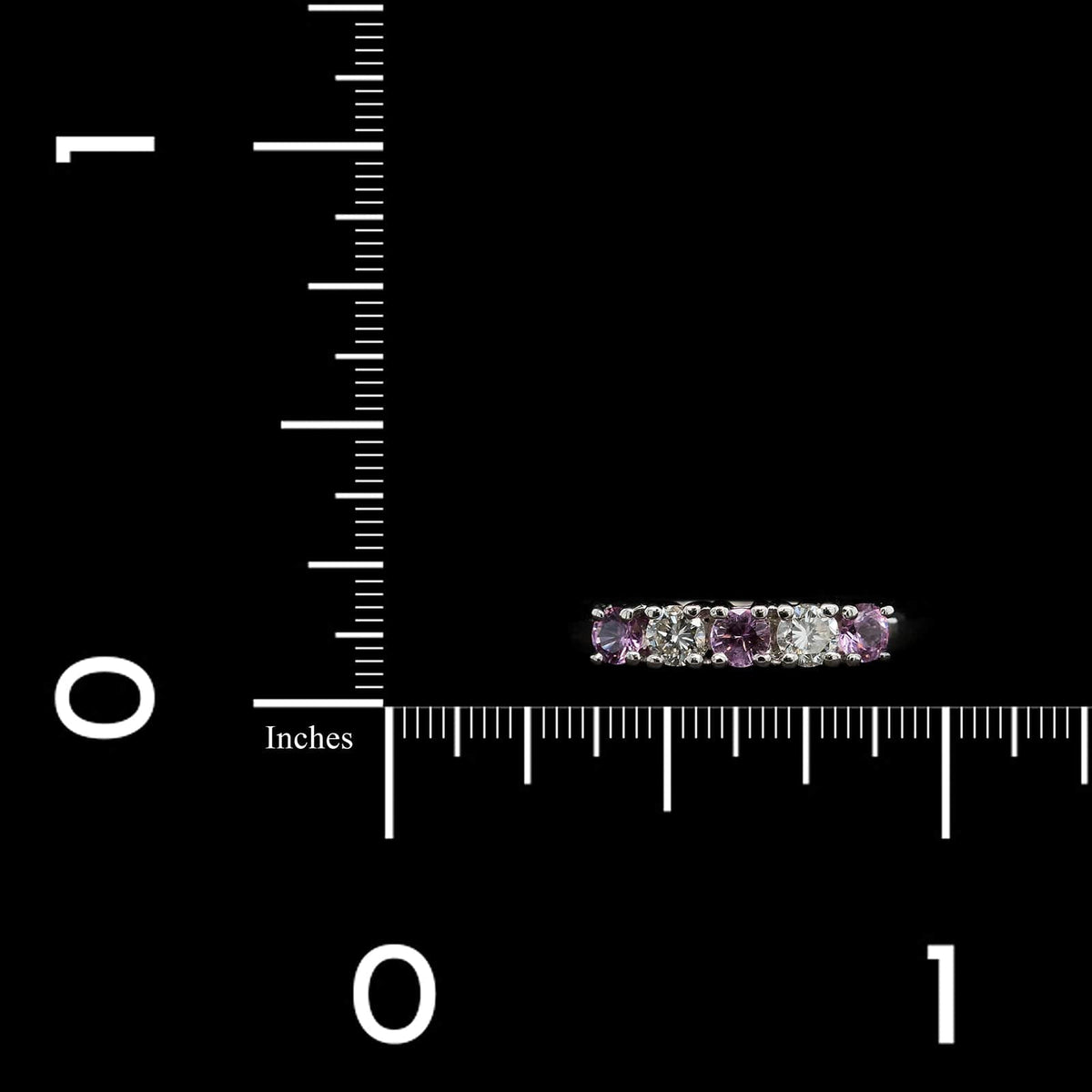 Platinum Estate Pink Sapphire and Diamond Band