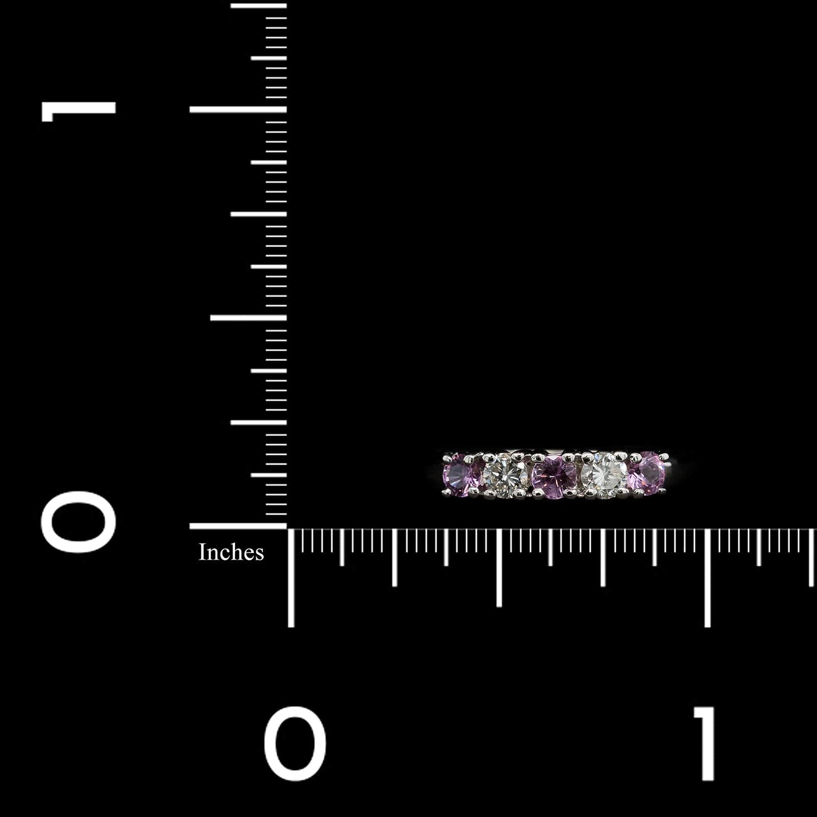 Platinum Estate Pink Sapphire and Diamond Band