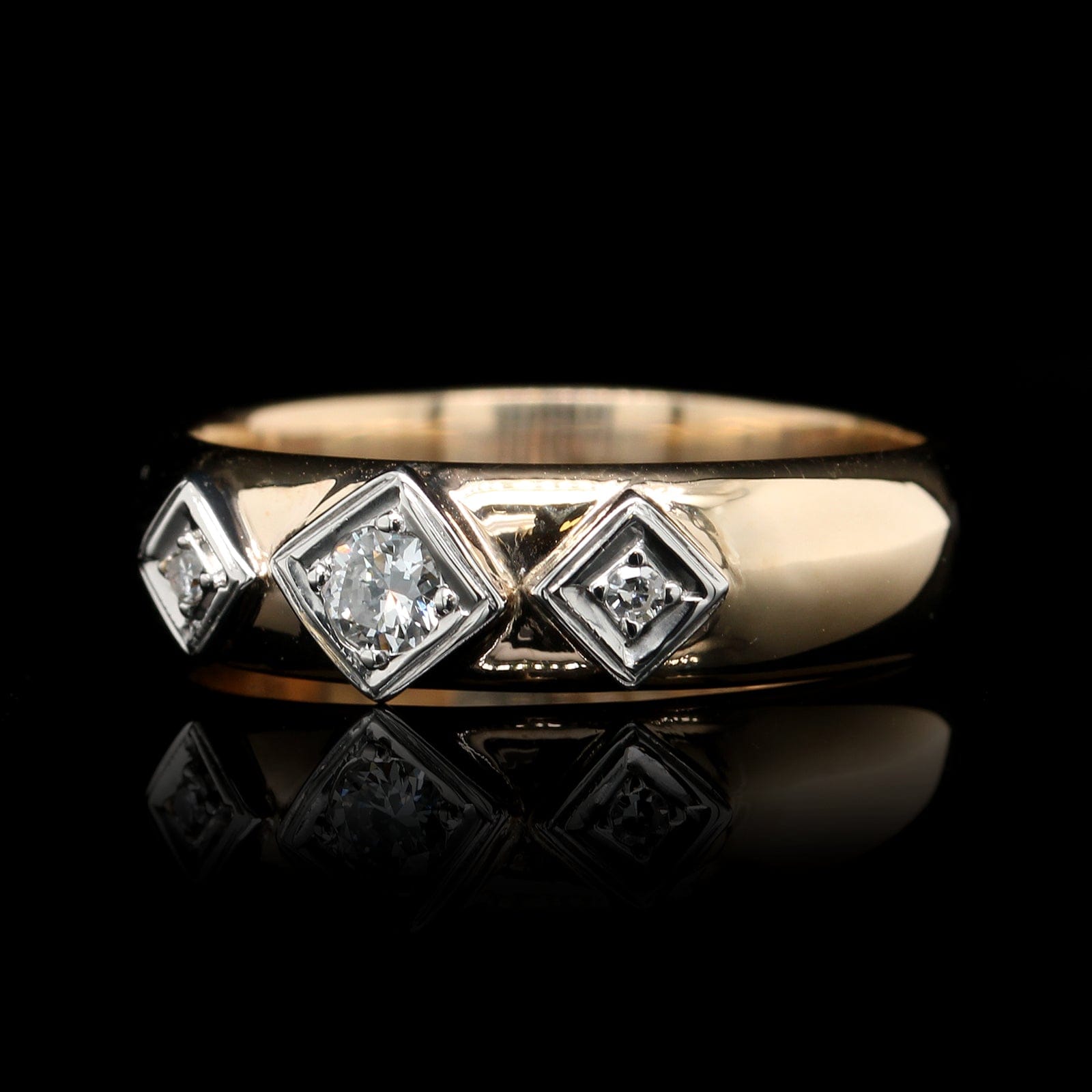14K Two-tone Gold Estate Diamond Band