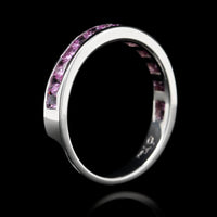 14K White Gold Estate Pink Sapphire Band