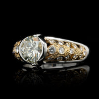 Platinum and 22K Yellow Gold Estate Diamond Ring