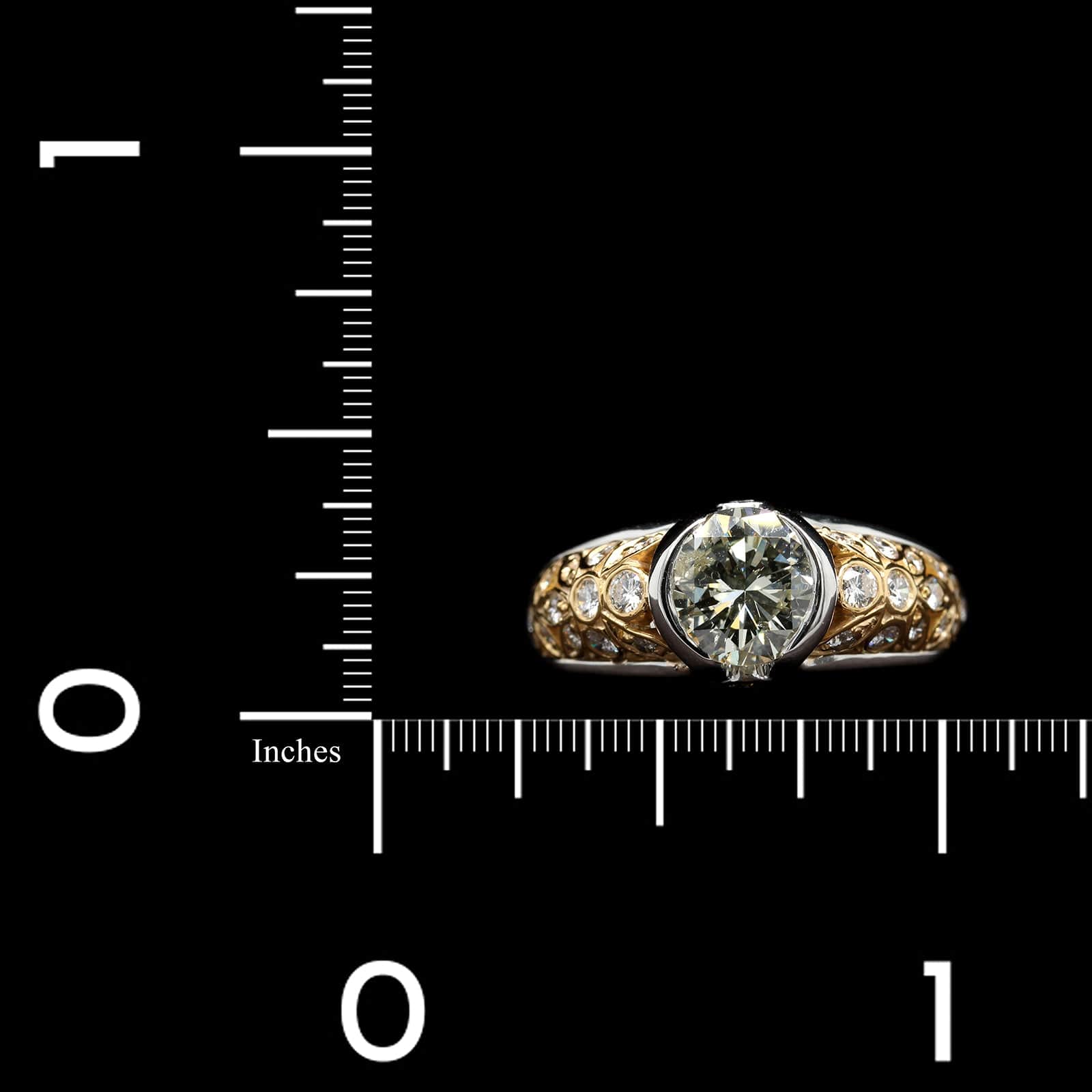 Platinum and 22K Yellow Gold Estate Diamond Ring