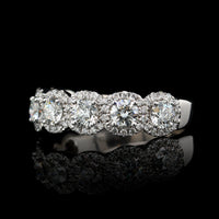 Henri Daussi 18K White Gold Estate Diamond Ring