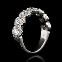 Henri Daussi 18K White Gold Estate Diamond Ring