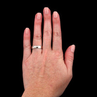 14K White Gold Milgrain Wedding Band