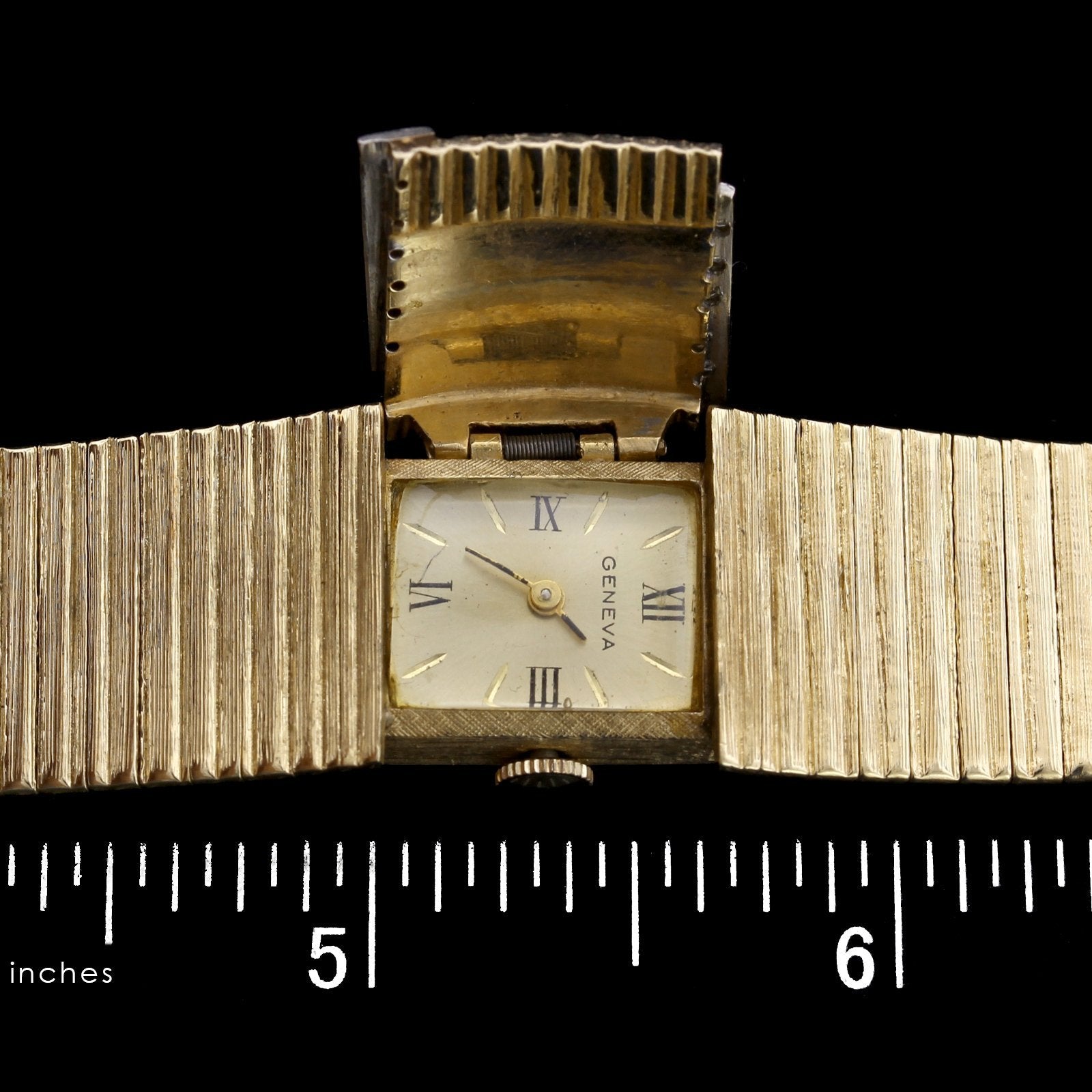 14K Yellow Gold Estate Diamond Covered Wristwatch