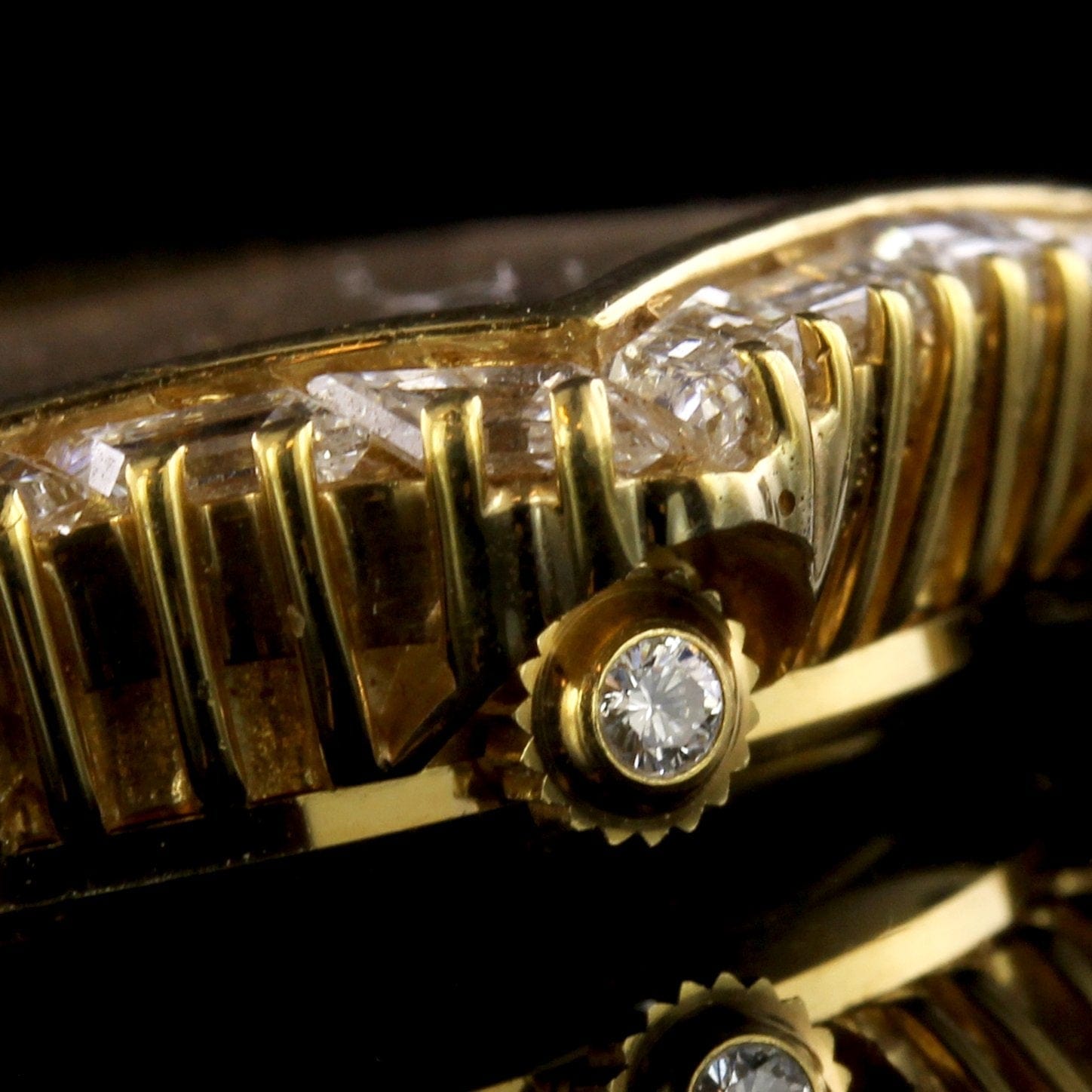 18K Yellow Gold Estate Sapphire and Diamond Wristwatch