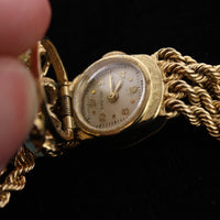 Croton 14K Yellow Gold Estate Opal Covered Wristwatch