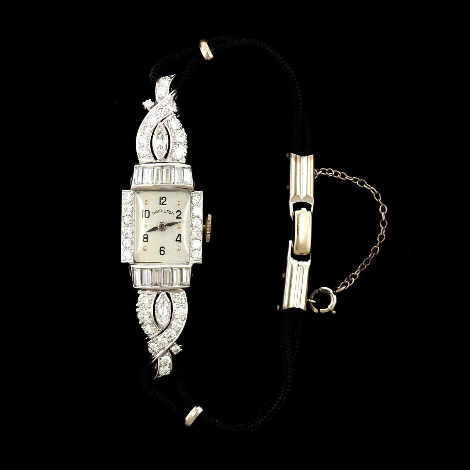 Vintage Hamilton Platinum Estate Diamond Wristwatch