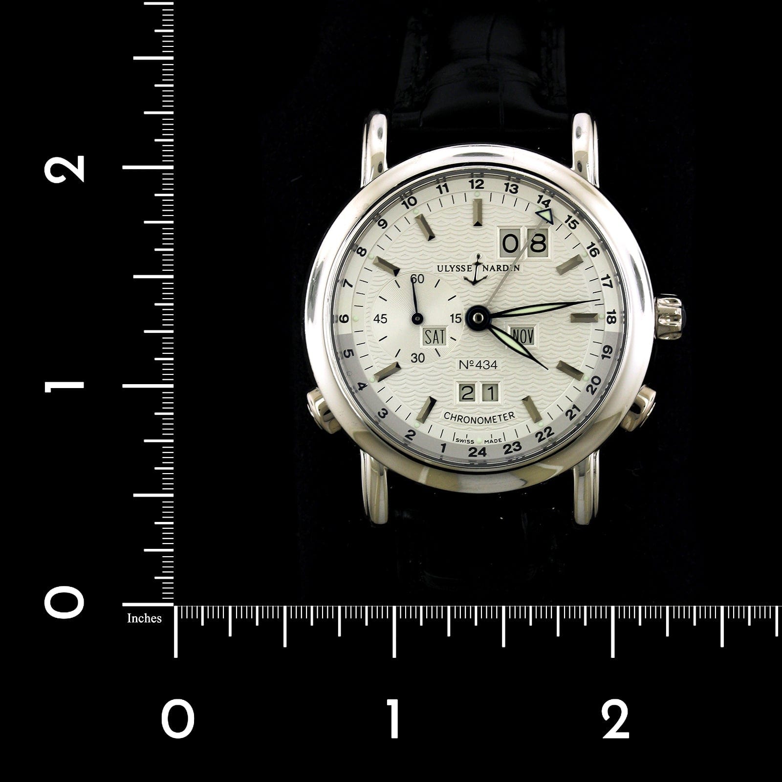 Ulysse Nardin Platinum Big Date GMT Estate Wristwatch