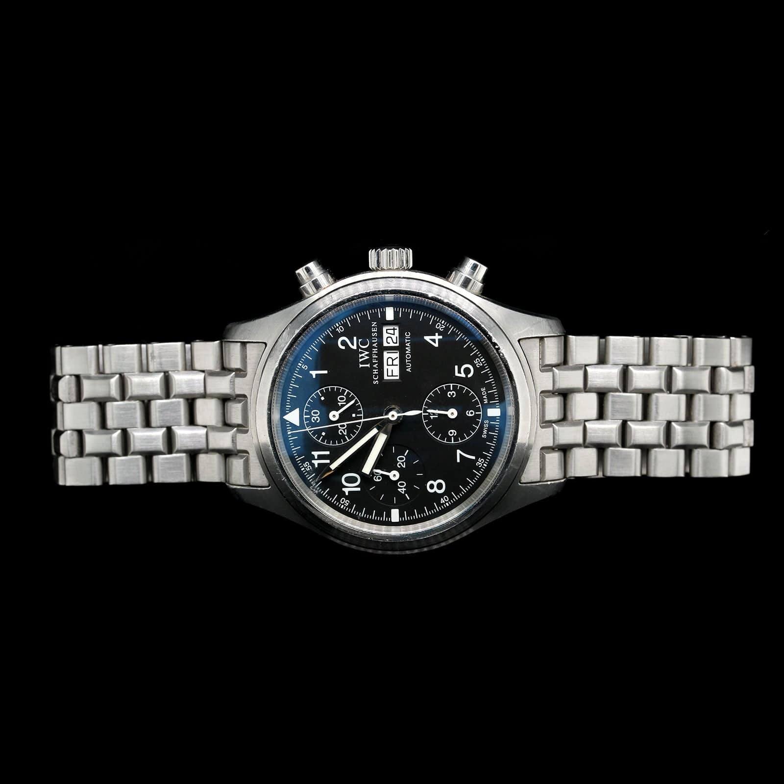 IWC Estate Steel Fliegeruhr Chronoghraph Wristwatch