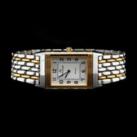Jaeger LeCoultre Steel and 18K Yellow Gold Estate Reverso Classic Wristwatch.