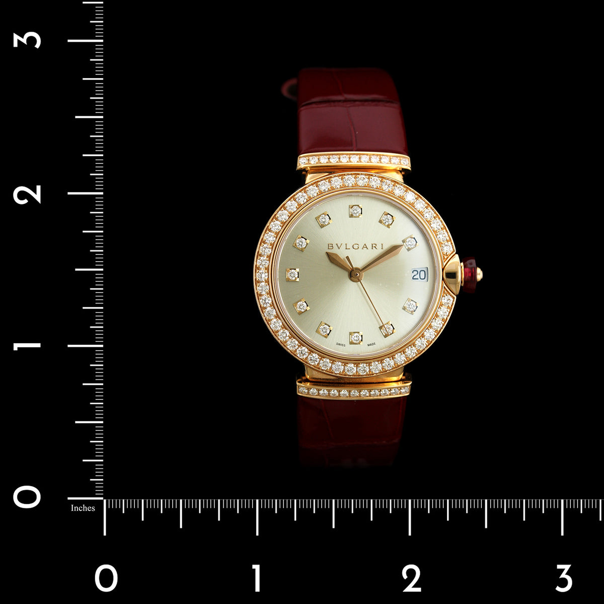 Bulgari 18K Rose Gold Estate Diamond 'Lucea' Wristwatch