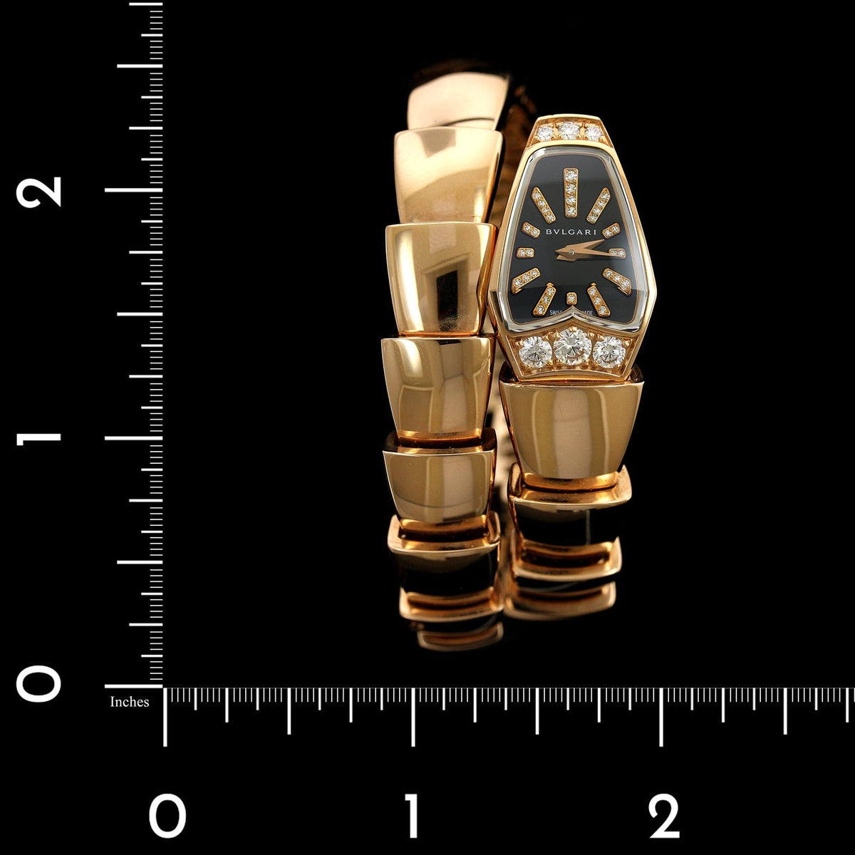 Bulgari 18K Rose Gold Estate Diamond Serpenti Scaglie Wristwatch