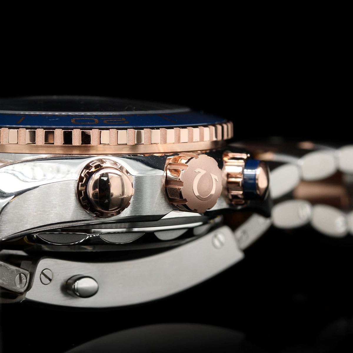 Omega Steel and Rose Gold Estate Seamaster Wristwatch
