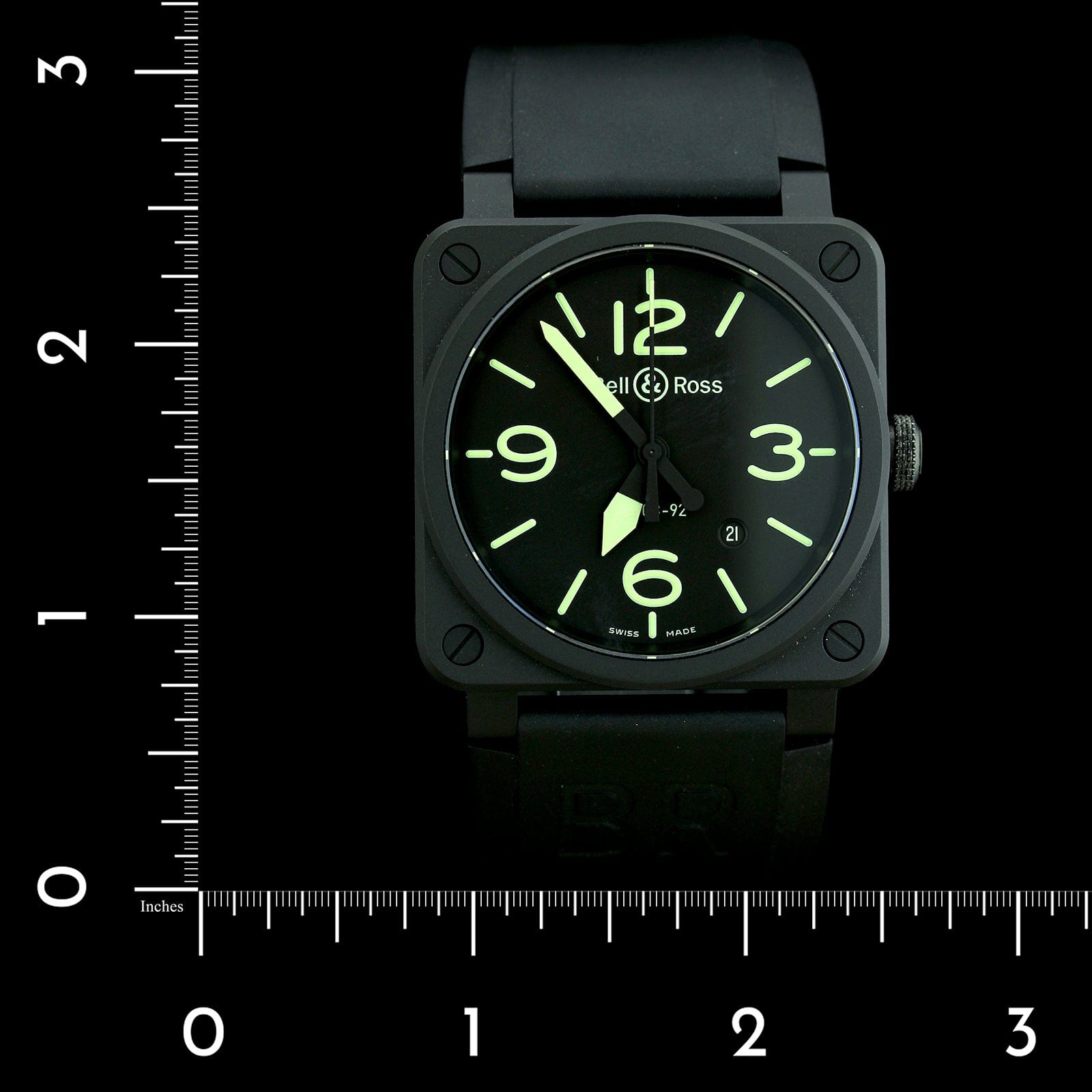 Bell & Ross Black Ceramic Estate Nightlum Wristwatch
