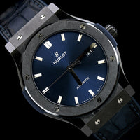 Hublot Ceramic Pre-Owned Classic Fusion Blue Wristwatch