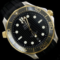 Omega Stainless Steel and 18K Yellow Gold Estate Seamaster Diver 300M Master Co-Axial Wristwatch