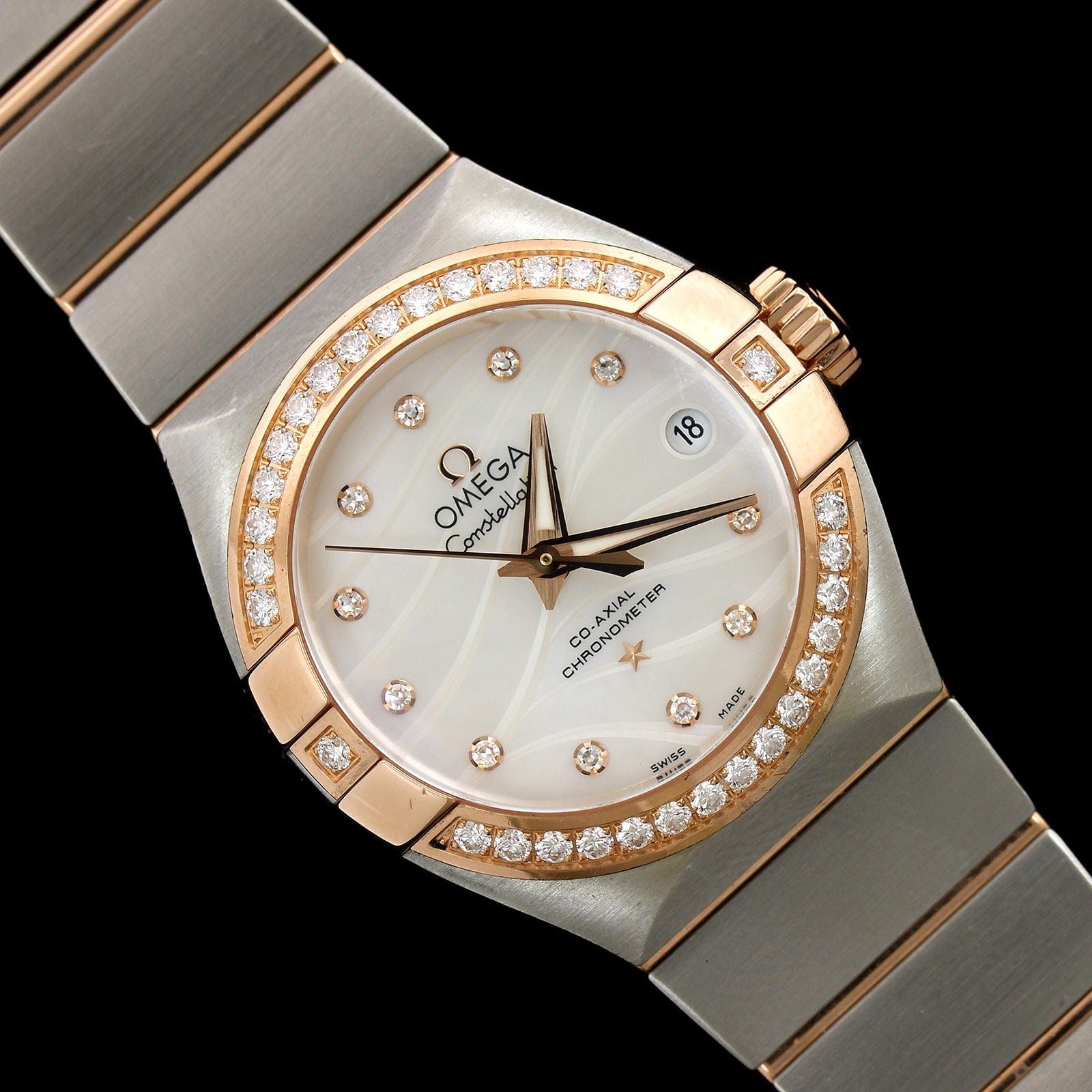 Omega Steel and 18K Rose Gold Estate Constellation Wristwatch