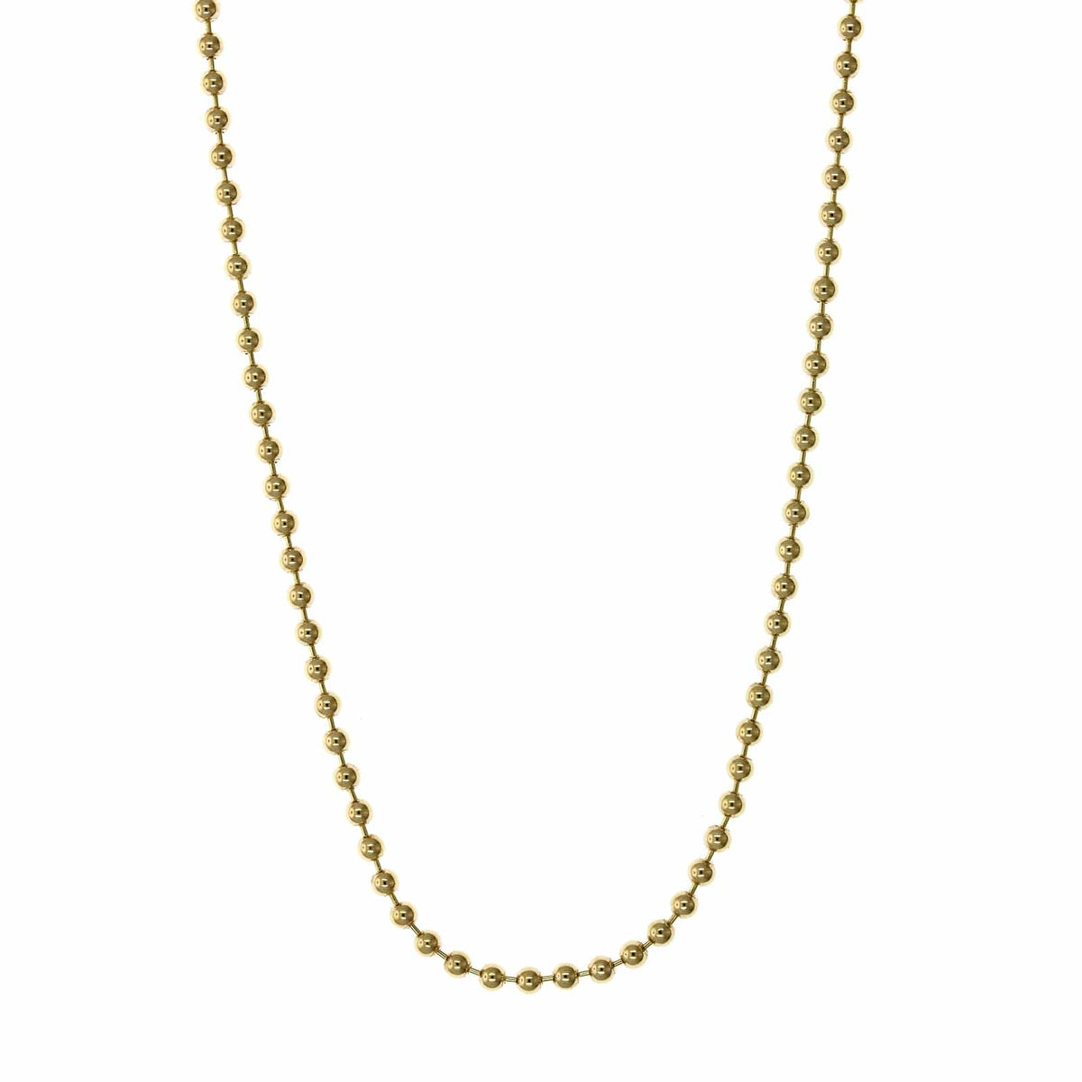 14K Yellow Gold Bead Chain Necklace