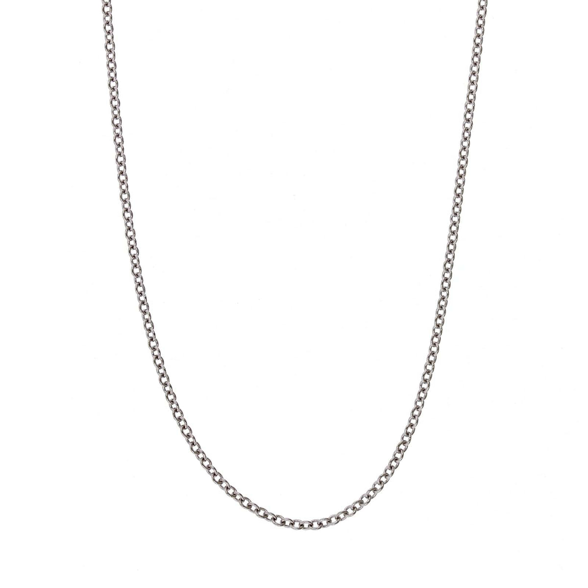 14K White Gold Cable Chain