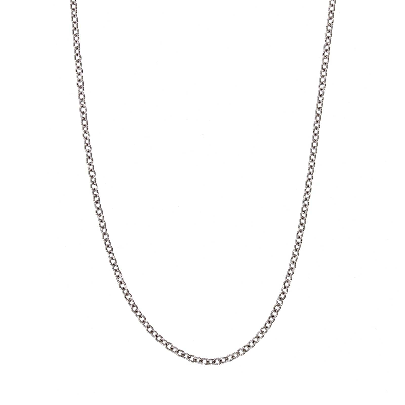 14K White Gold Cable Chain
