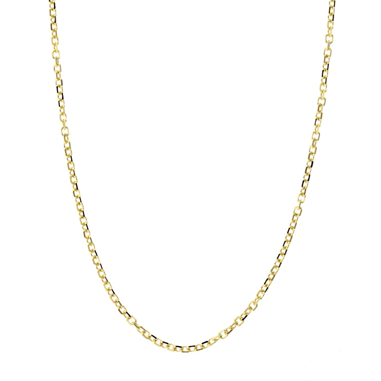 14K Yellow Gold Diamond Cut Cable Chain