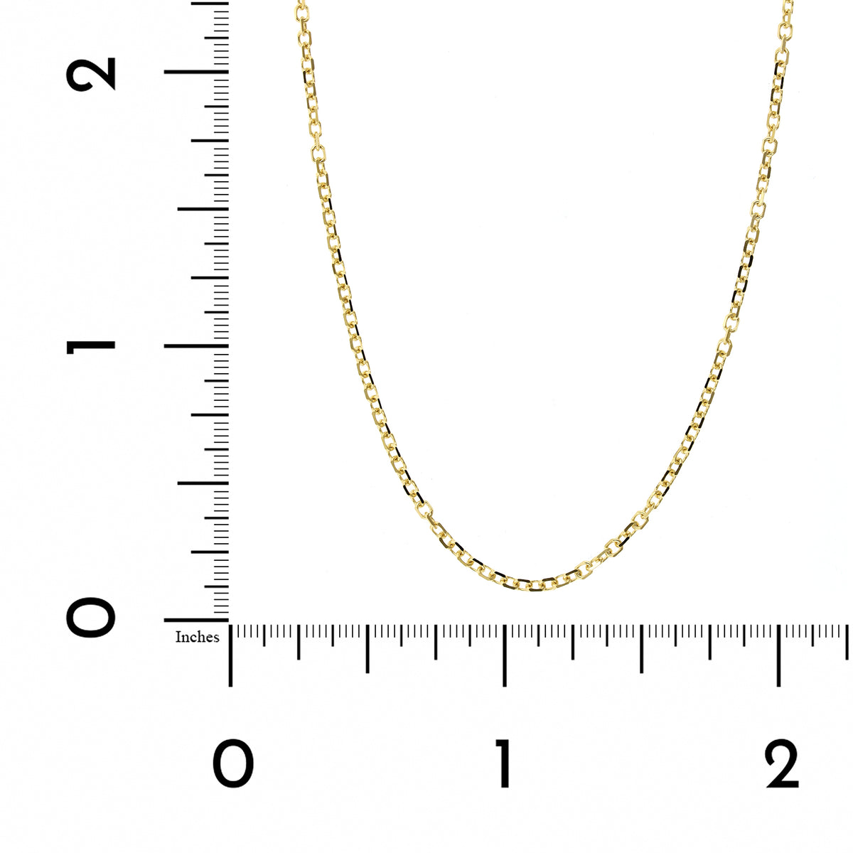 14K Yellow Gold Diamond Cut Cable Chain