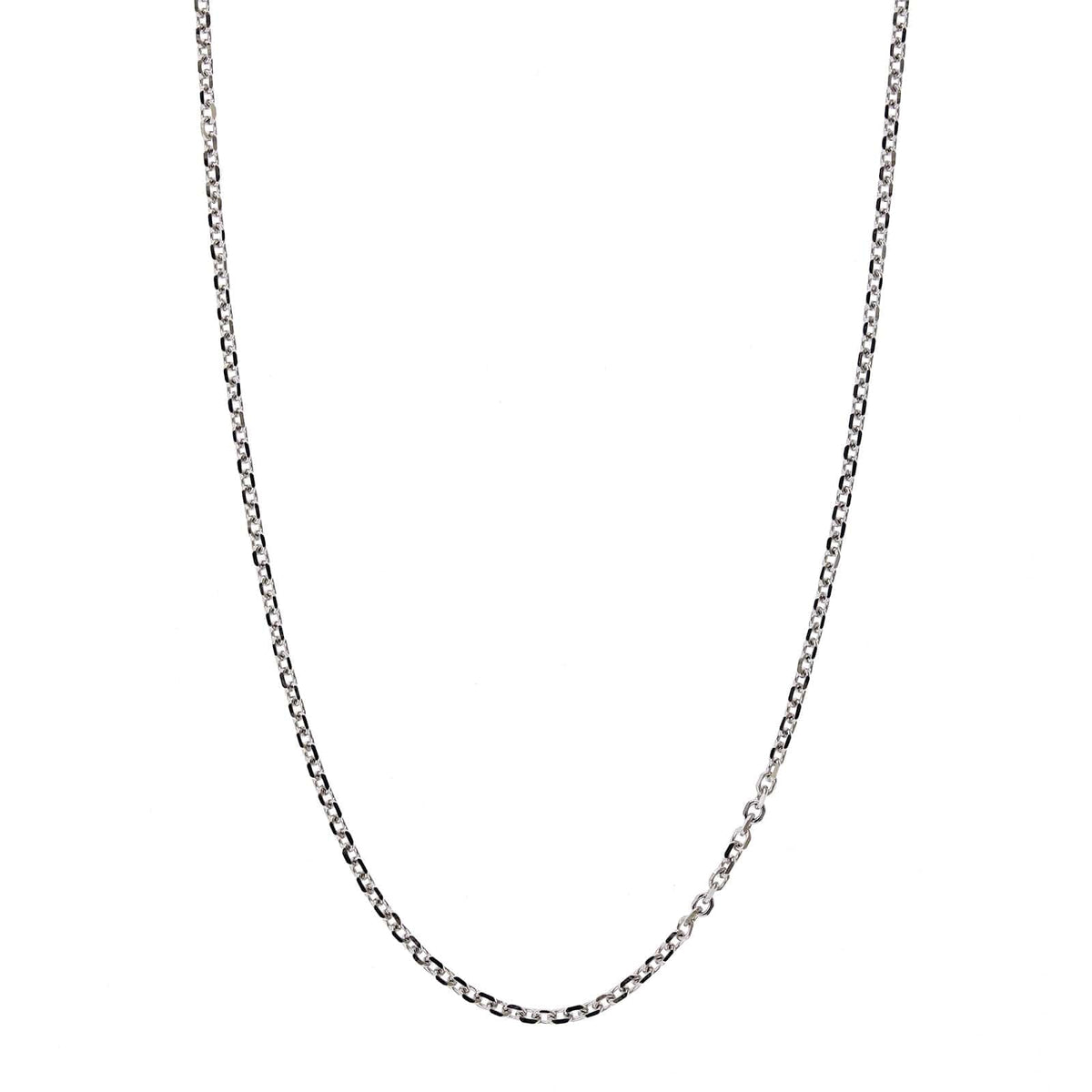 14K White Gold Cable Link Chain