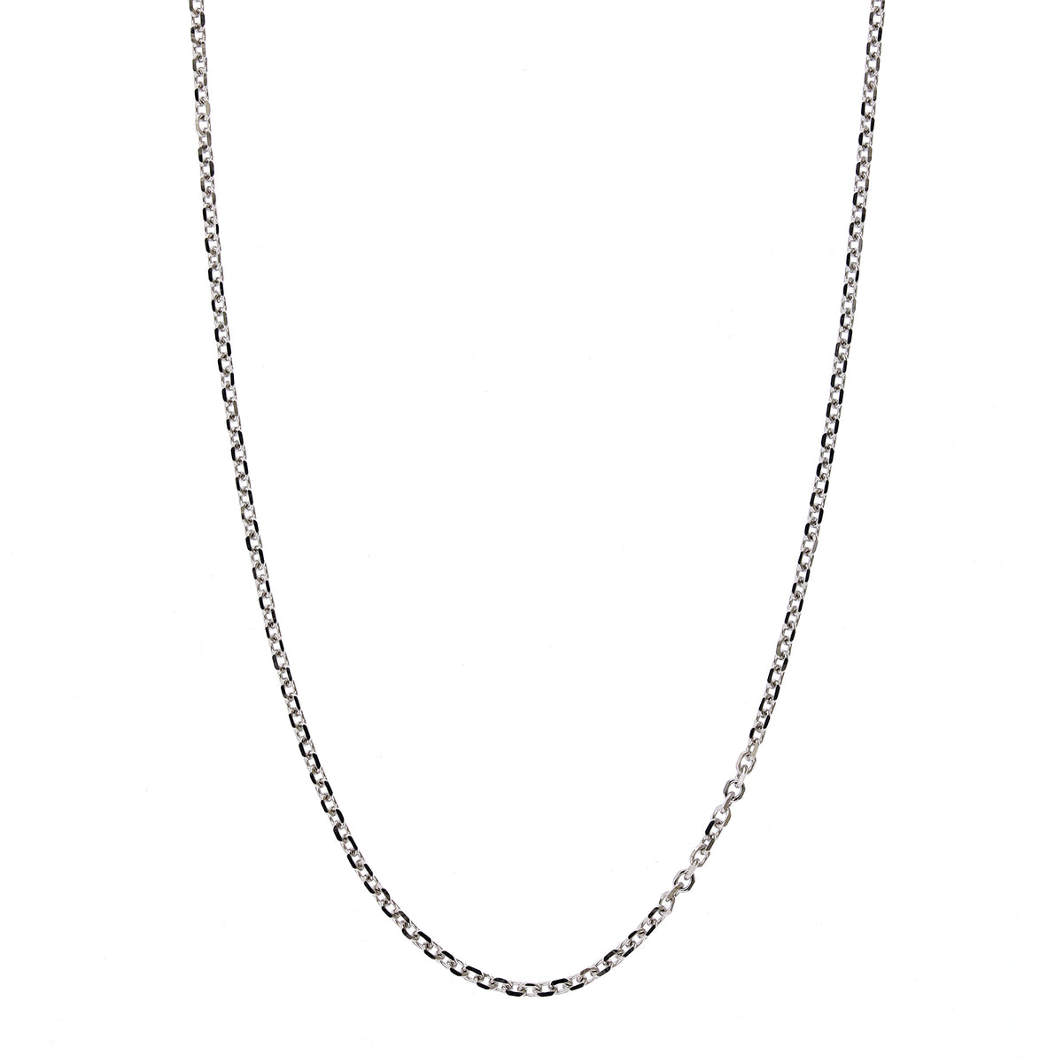 14K White Gold Cable Link Chain