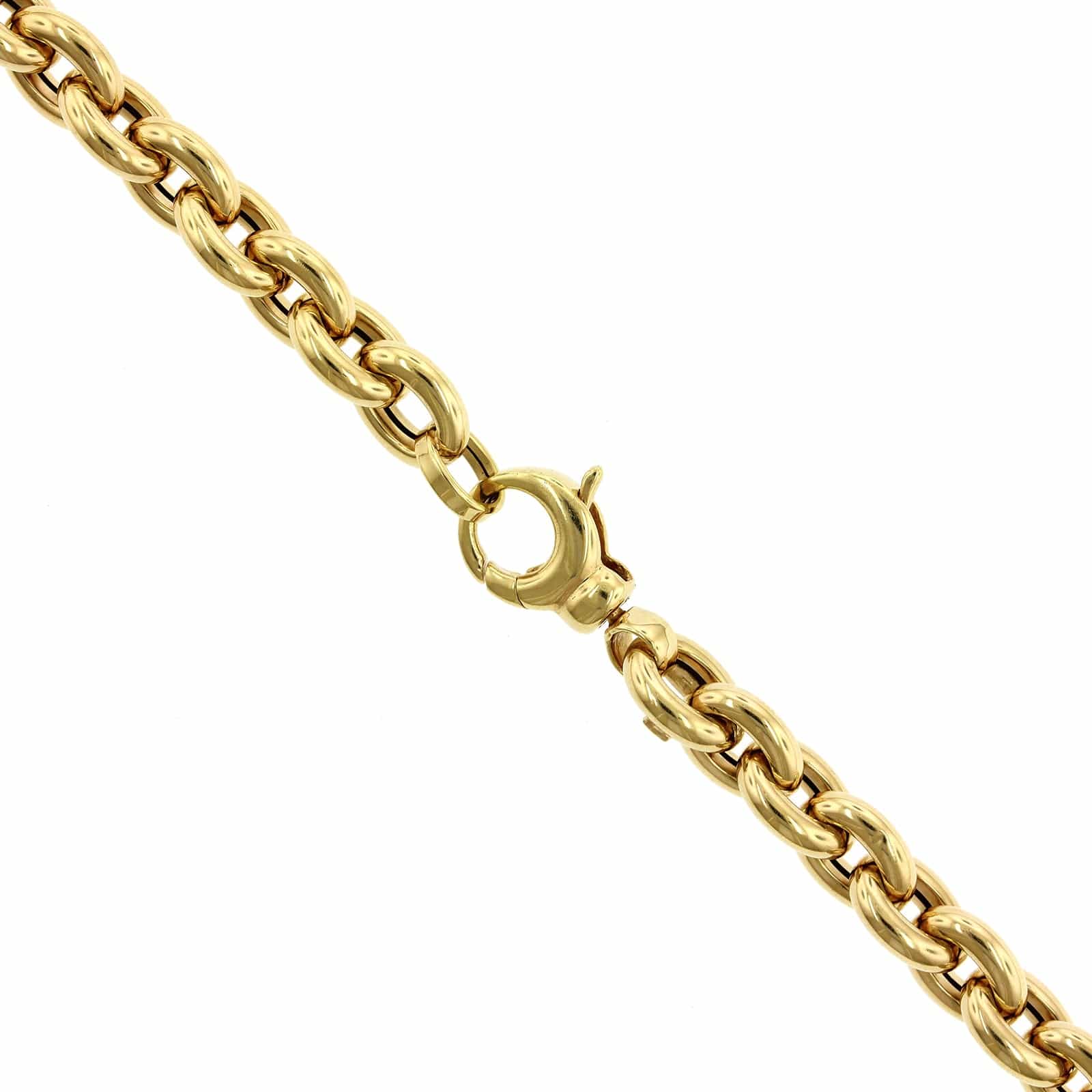 14K Yellow Gold Oval Rolo Chain