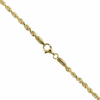 14K Yellow Gold Diamond Cut Rope Chain