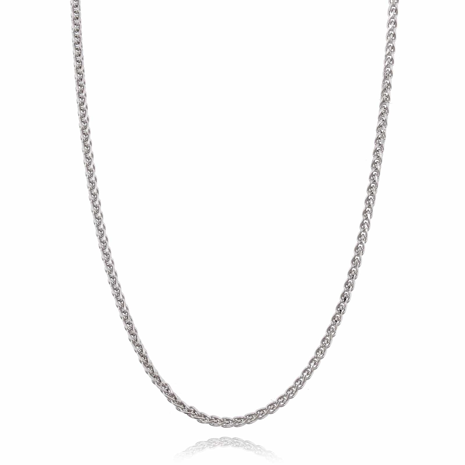 14K White Gold Wheat Chain