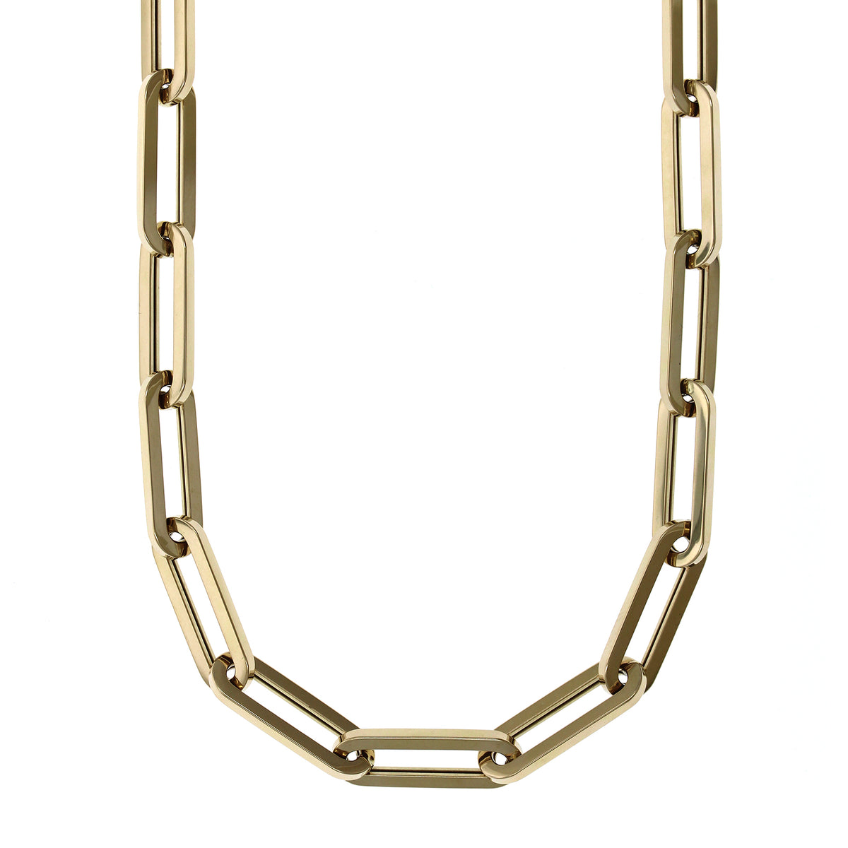 14K Yellow Gold Paperclip Necklace