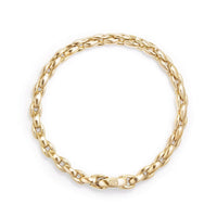 Elongated Box Chain Bracelet in 18K Gold, 6mm, Yellow Gold, Long's Jewelers