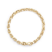 Elongated Box Chain Bracelet in 18K Gold, 6mm, Yellow Gold, Long's Jewelers