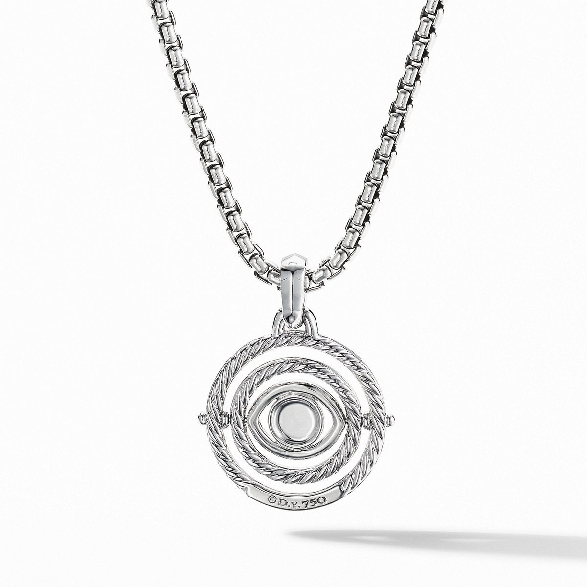 Evil Eye Mobile Amulet in 18K White Gold with Pavé Blue Sapphires and Diamonds, White Gold, Long's Jewelers