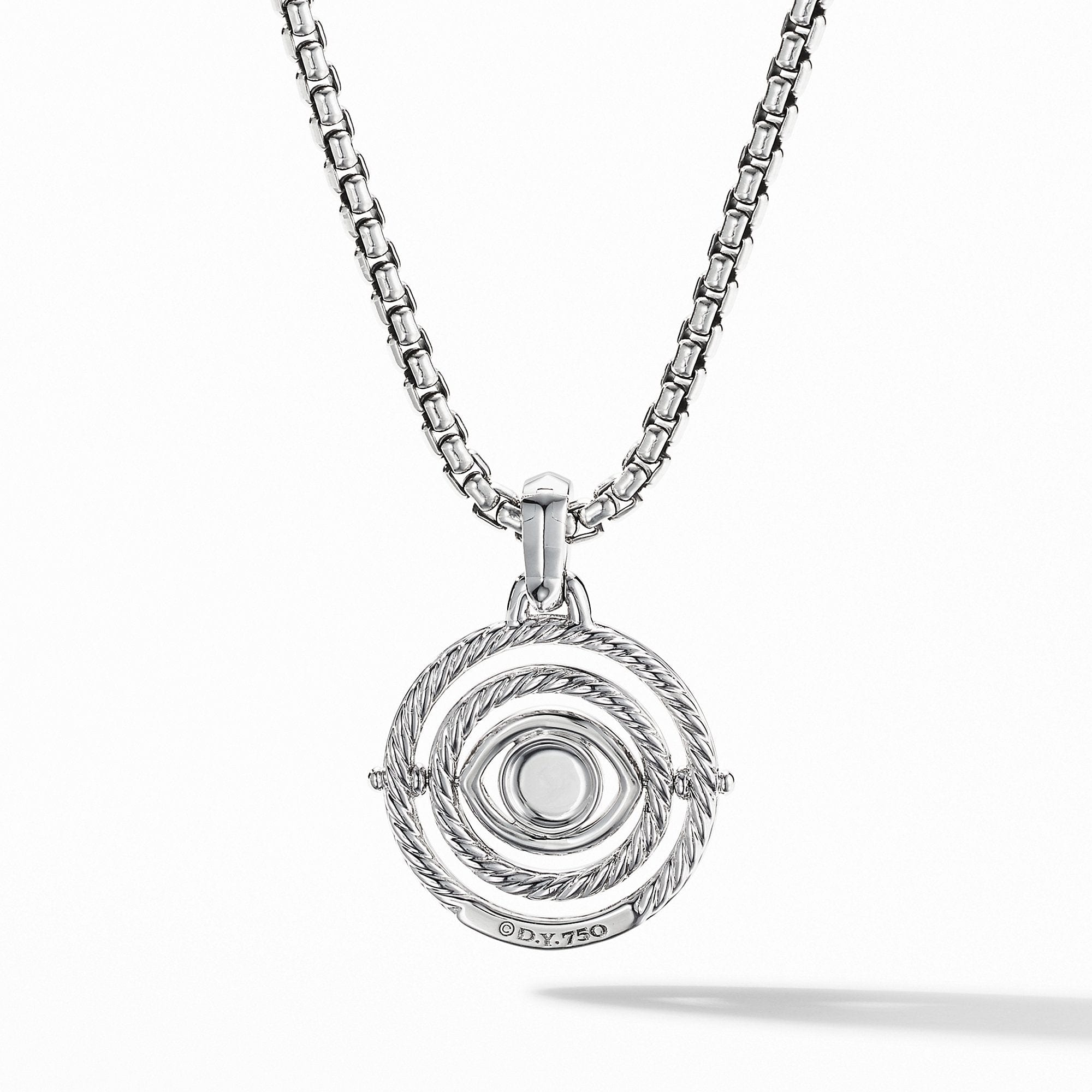 Evil Eye Mobile Amulet in 18K White Gold with Pavé Blue Sapphires and Diamonds, White Gold, Long's Jewelers