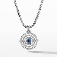 Evil Eye Mobile Amulet in 18K White Gold with Pavé Blue Sapphires and Diamonds, White Gold, Long's Jewelers