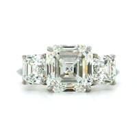 Platinum 3 Stone Asscher Cut Diamond Engagement Ring, Platinum, Long's Jewelers