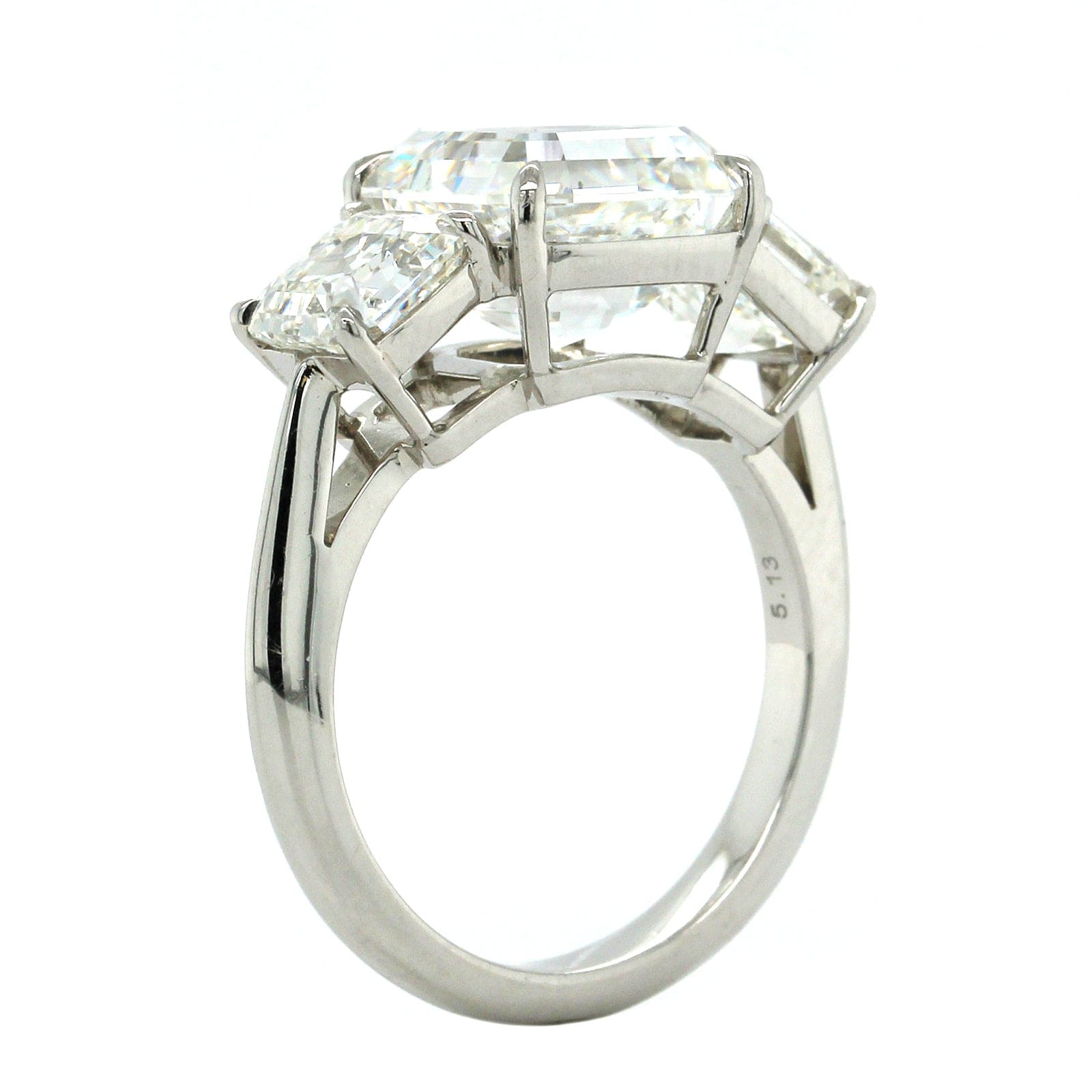Platinum 3 Stone Asscher Cut Diamond Engagement Ring, Platinum, Long's Jewelers