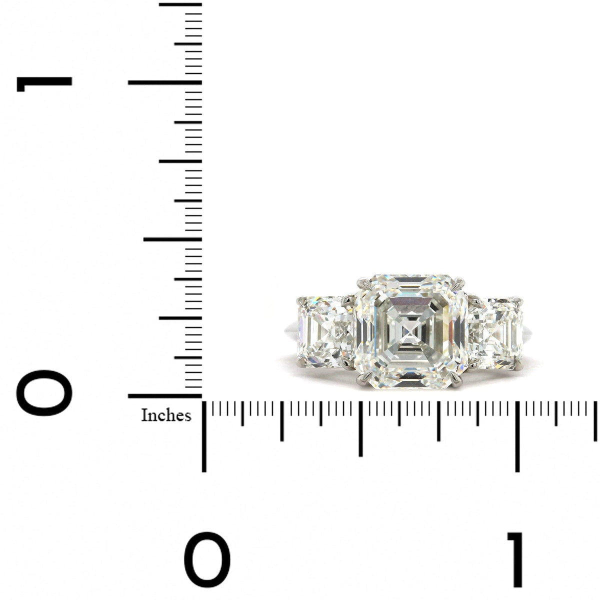 Platinum 3 Stone Asscher Cut Diamond Engagement Ring, Platinum, Long's Jewelers