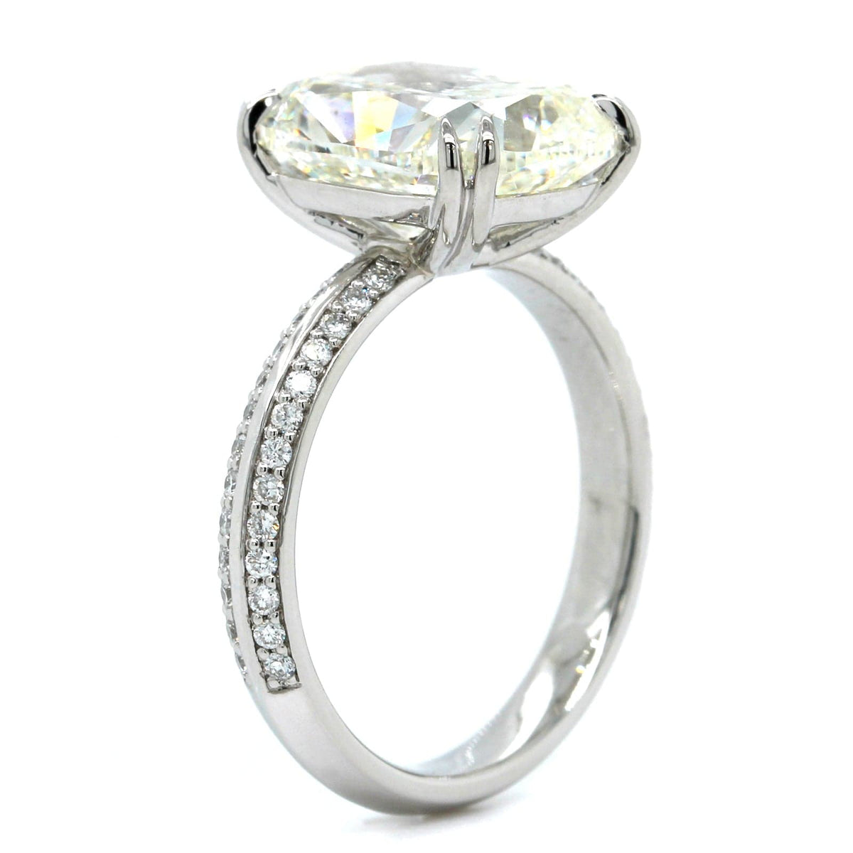 Platinum Cushion Cut Diamond Engagement Ring
