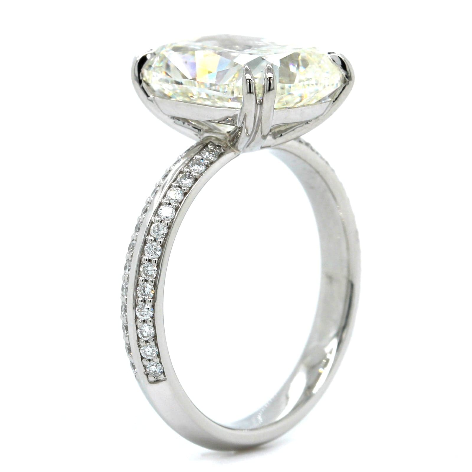 Platinum Cushion Cut Diamond Engagement Ring