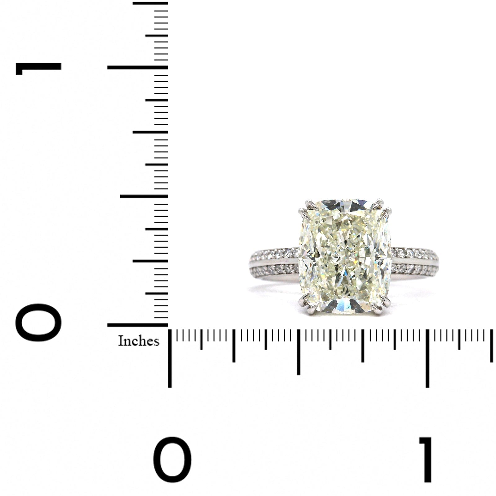 Platinum Cushion Cut Diamond Engagement Ring